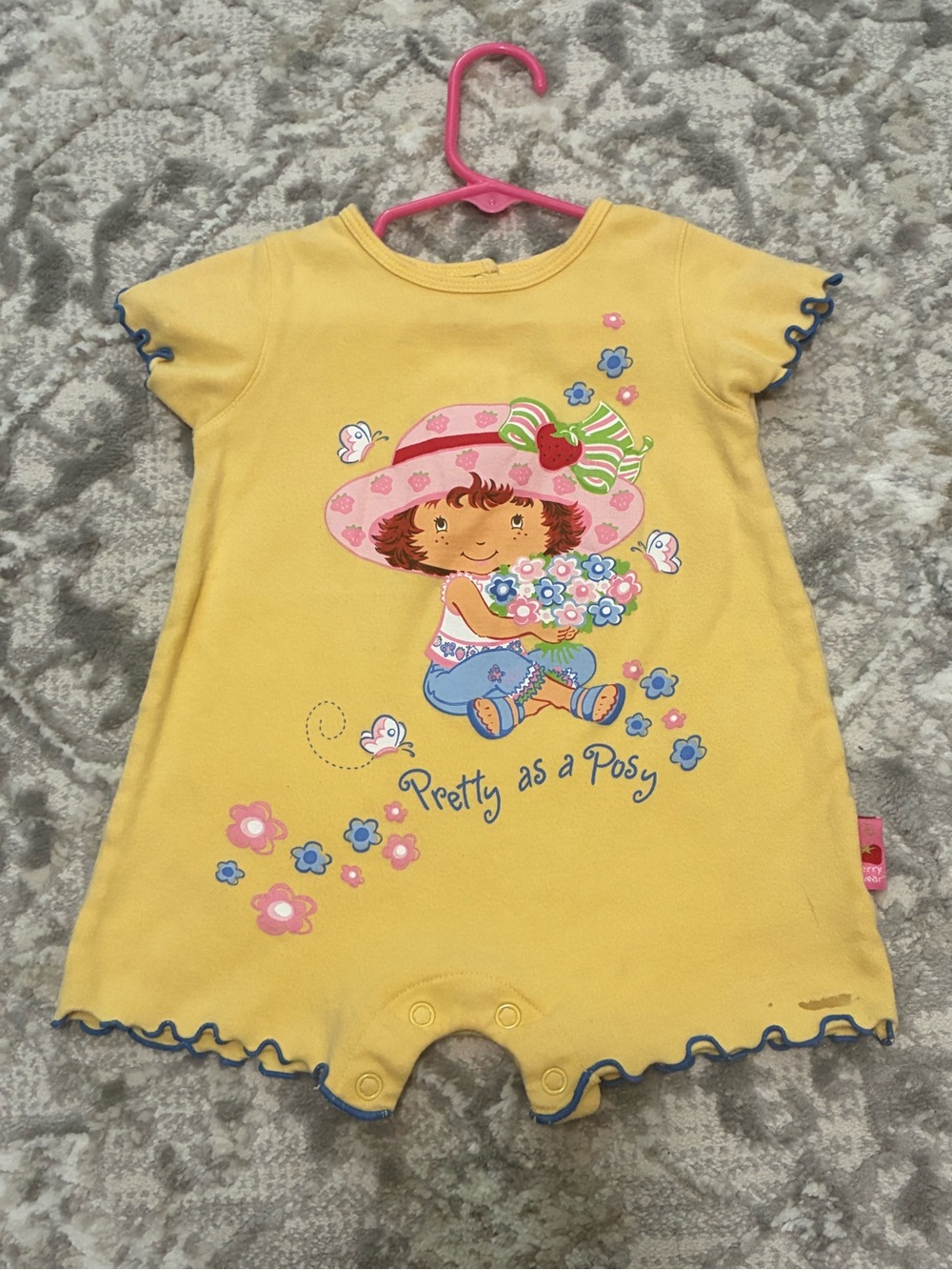 Vintage Strawberry Shortcake Romper 12M “Pretty as a Posy”